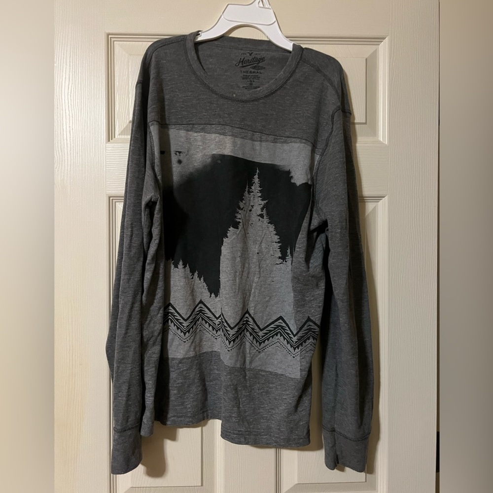 American Eagle Outfitters Men Large Crewneck Thermal Long Sleeve
